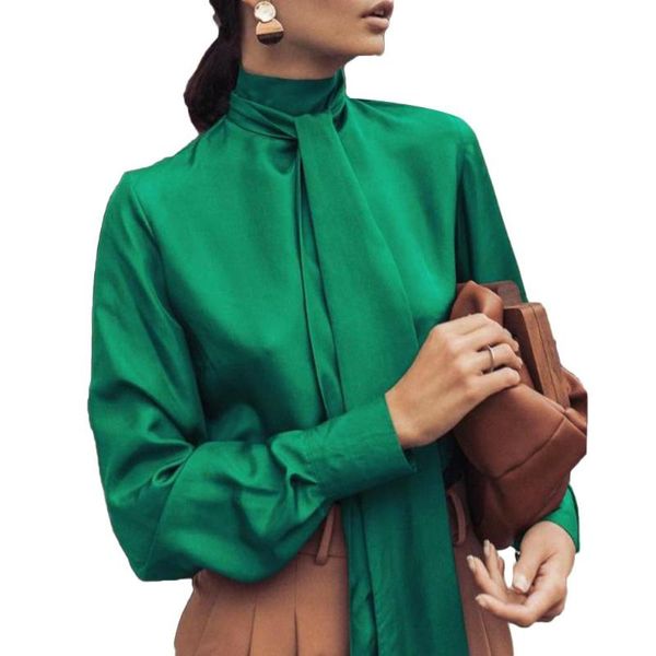 office lady satin bow neck ribbon pullover shirt blouses long sleeve solid color fashion women cuff blouse female, White
office lady satin bow neck ribbon pullover shirt blouses long sleeve solid color fashion women cuff blouse female, White