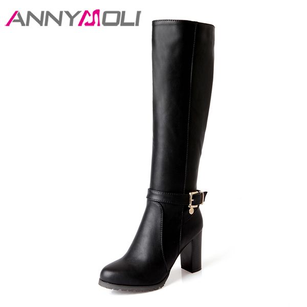 annymoli knee high boots boots women winter buckle fur warm square heel tall fashion ladies high heel long shoes brown 43, Black
annymoli knee high boots boots women winter buckle fur warm square heel tall fashion ladies high heel long shoes brown 43, Black