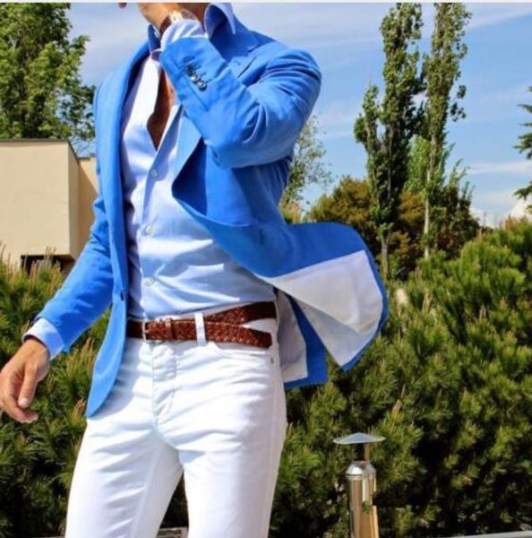 terno custom made blue mens wedding suits with white pants one button casual groom prom blazer 2 pieces tuxedo costume homme, White;black
terno custom made blue mens wedding suits with white pants one button casual groom prom blazer 2 pieces tuxedo costume homme, White;black