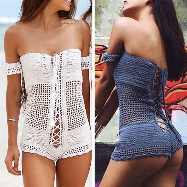 handmade крючком одно плечо тонкий bodysuit sexy hollow knit пляж блуза купальник, White;black
handmade крючком одно плечо тонкий bodysuit sexy hollow knit пляж блуза купальник, White;black