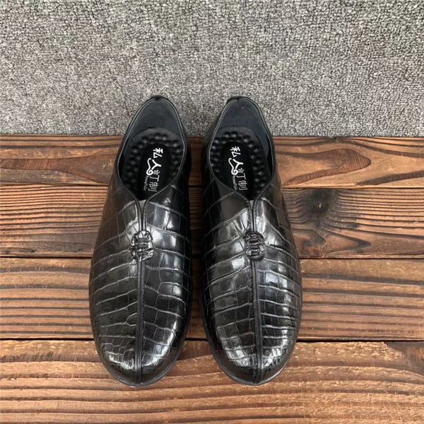 authentic exotic crocodile belly skin soft rubble sole men's casual shoes genuine real alligator leather male slip-on shoes, Black
authentic exotic crocodile belly skin soft rubble sole men's casual shoes genuine real alligator leather male slip-on shoes, Black