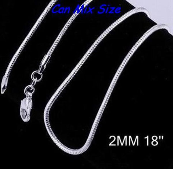 hr43yle wedding 18 inch silver plated jewelry link snake necklace chains with lobster clasps for pendant