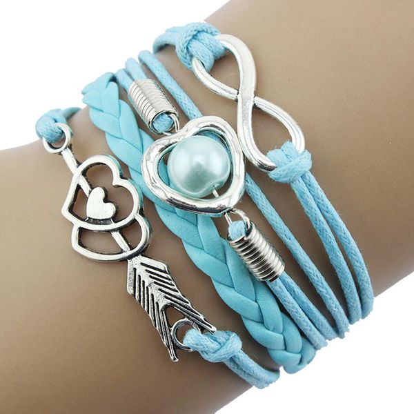 stylish jewelry women bracelet for hair tie infinity love heart pearl friendship antique leather charm bracelet collar gothic, Black
stylish jewelry women bracelet for hair tie infinity love heart pearl friendship antique leather charm bracelet collar gothic, Black