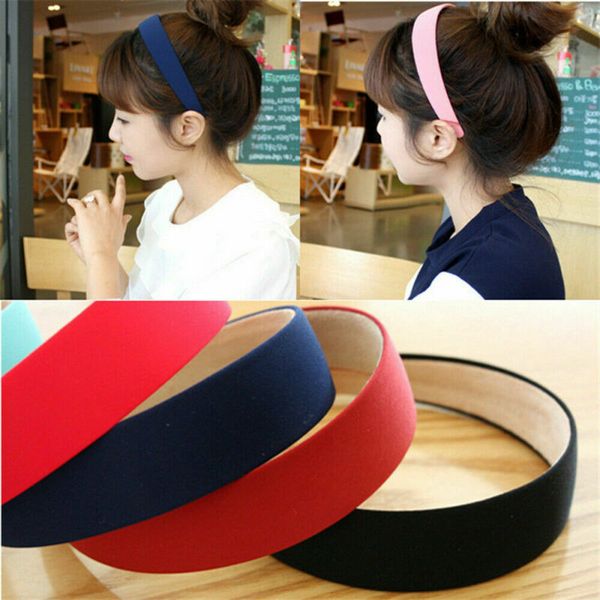 

UK Women Fabric Alice Band Knot Hairbands Headbands Girl Solid Wide Hair Band Headwear