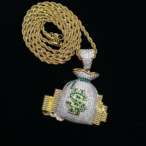 18K Gold Copper Mens $ Доллар США Знак Monry мешок Подвеска цепи ожерелье Iced Out CZ циркон Hip Hop Punk
18K Gold Copper Mens $ Доллар США Знак Monry мешок Подвеска цепи ожерелье Iced Out CZ циркон Hip Hop Punk