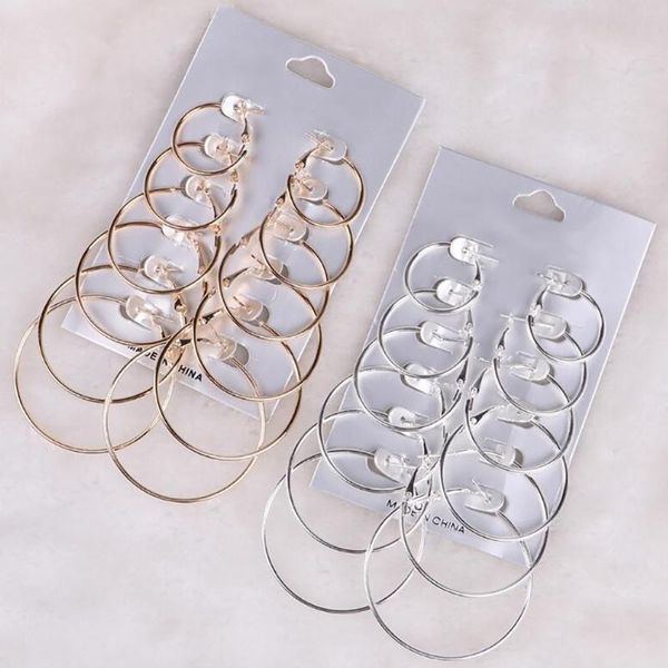 2020 fashion oversize big circle hoop earring set for women simple punk style brincos round earrings party jewelry 6 pair /lot, Golden;silver
2020 fashion oversize big circle hoop earring set for women simple punk style brincos round earrings party jewelry 6 pair /lot, Golden;silver