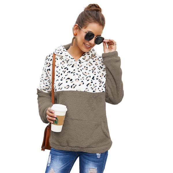 explosion models 2019 autumn and winter hooded long-sleeved sweater coat female leopard stitching, Black
explosion models 2019 autumn and winter hooded long-sleeved sweater coat female leopard stitching, Black