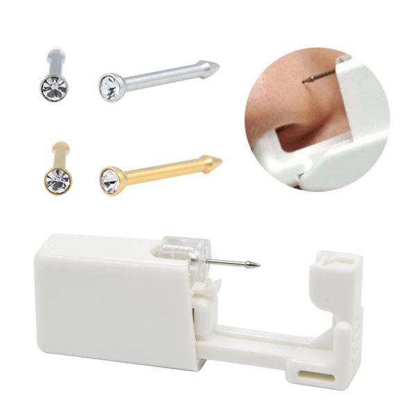 disposable nose stud piercing units body jewelry ear helix traguse cartilage earring piercing gun kit tools with nose bone, Slivery;golden
disposable nose stud piercing units body jewelry ear helix traguse cartilage earring piercing gun kit tools with nose bone, Slivery;golden