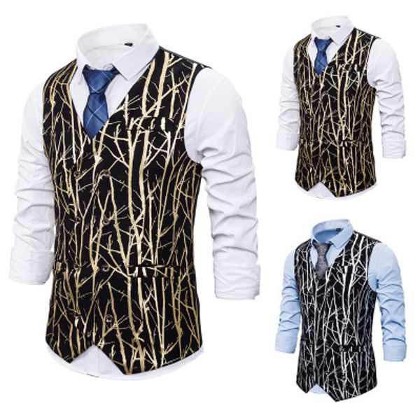 men's suit vest summer new european size men's casual suit vest bronzing printed men 036, Black;white
men's suit vest summer new european size men's casual suit vest bronzing printed men 036, Black;white