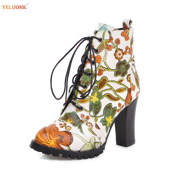 women's ankle boots round toe lace up print short plush pu flower super high heel ladies shoes black white 34-47 large size
women's ankle boots round toe lace up print short plush pu flower super high heel ladies shoes black white 34-47 large size