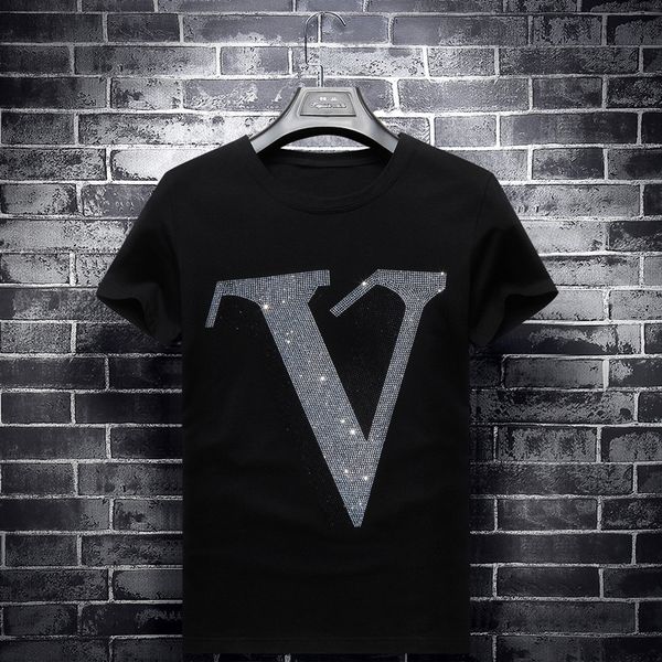 trend men's short sleeve t-shirt 2019 summer new letter rhinestone slim korean men's tide brand size s-7xl, White;black
trend men's short sleeve t-shirt 2019 summer new letter rhinestone slim korean men's tide brand size s-7xl, White;black