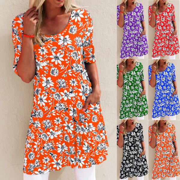 women's summer floral printing loose waist short sleeve round neck pocket casual pullover short a-line dress, Black;gray
women's summer floral printing loose waist short sleeve round neck pocket casual pullover short a-line dress, Black;gray