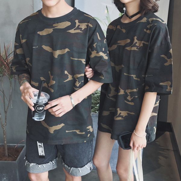 korean-style couple clothes summer wear 2019 new style camouflage printing short-sleeved t-shirt students loose-fit half sleeve, White;black
korean-style couple clothes summer wear 2019 new style camouflage printing short-sleeved t-shirt students loose-fit half sleeve, White;black