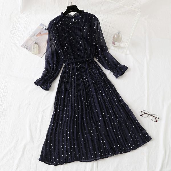 polka dot dress women's spring autumn dress 2020 new french dot vintage floral chiffon long loose waist large size dresses, Black;gray
polka dot dress women's spring autumn dress 2020 new french dot vintage floral chiffon long loose waist large size dresses, Black;gray