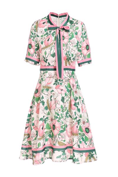 european and american women's clothing 2019 new summer printing bowknot receives fashionable short-sleeved dress, Black;gray
european and american women's clothing 2019 new summer printing bowknot receives fashionable short-sleeved dress, Black;gray