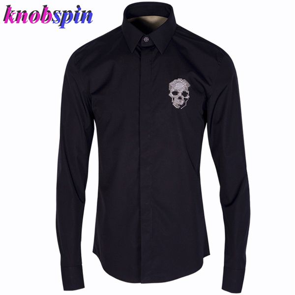 punk style skull embroidery shirt men 2019 solid long sleeve casual slim camisa masculina 80% cotton dress shirts, White;black
punk style skull embroidery shirt men 2019 solid long sleeve casual slim camisa masculina 80% cotton dress shirts, White;black