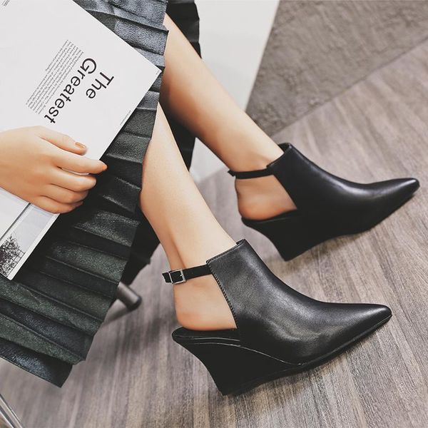 european style women high-heeled cool boots 2020 spring fashion wedge pointed sandals popular street personality women's shoes, Black
european style women high-heeled cool boots 2020 spring fashion wedge pointed sandals popular street personality women's shoes, Black