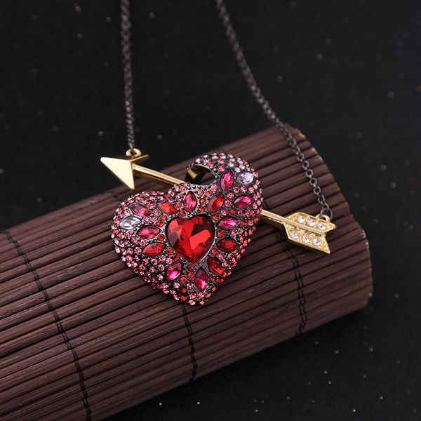 sweet arrow сердце ожерелье для женщин красный кристалл инкрустация сплава персонализированные ожерелье ювелирные изделия 2019 новые аксессу, Silver
sweet arrow сердце ожерелье для женщин красный кристалл инкрустация сплава персонализированные ожерелье ювелирные изделия 2019 новые аксессу, Silver