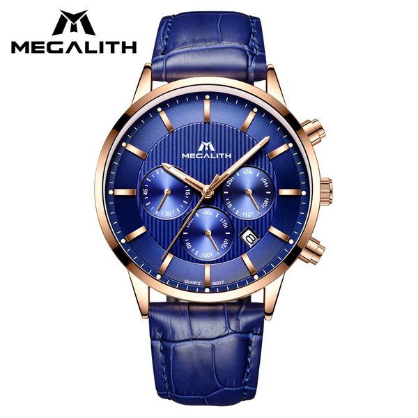 megalith fashion luxury watches waterproof chronograph date calendar quartz watch men blue genuine leather watch horloges mannen, Slivery;brown
megalith fashion luxury watches waterproof chronograph date calendar quartz watch men blue genuine leather watch horloges mannen, Slivery;brown