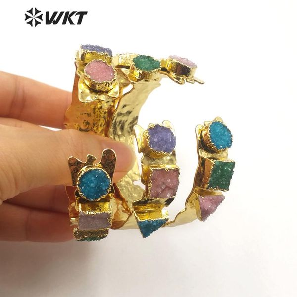 wt-b515 new arrival natural stone bracelet druzy a gate with irregular gold electroplated bangle adjustable woman stone jewel, Black
wt-b515 new arrival natural stone bracelet druzy a gate with irregular gold electroplated bangle adjustable woman stone jewel, Black