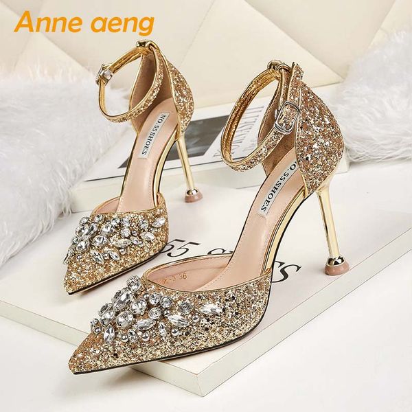 2020 new summer women sandals high thin heel pointed toe buckle crystal bling bridal wedding women shoes gold high heel sandals, Black
2020 new summer women sandals high thin heel pointed toe buckle crystal bling bridal wedding women shoes gold high heel sandals, Black
