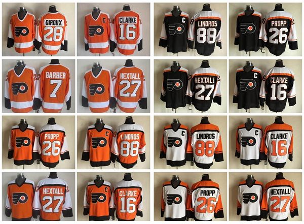 2017 ice hockey jerseys philadelphia 16 bobby clarke 88 eric lindros 27 ron hextall 1 bernie parent 7 bill barber 28 propp, Black;red
2017 ice hockey jerseys philadelphia 16 bobby clarke 88 eric lindros 27 ron hextall 1 bernie parent 7 bill barber 28 propp, Black;red