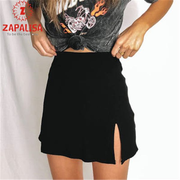 zapalisa solid color high waist mini skirts a-line zipper fashion young style slit design women skirt summer, Black
zapalisa solid color high waist mini skirts a-line zipper fashion young style slit design women skirt summer, Black