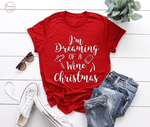 dreaming of a wine christmas t shirt funny slogan drinking love holiday wish cotton casual shirt aesthetic girl style tees, White
dreaming of a wine christmas t shirt funny slogan drinking love holiday wish cotton casual shirt aesthetic girl style tees, White