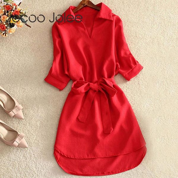 jocoo jolee women shirts women 2020 summer casual office lady solid chiffon dress sashes tunic streetwear plus size vestidos, Black;gray
jocoo jolee women shirts women 2020 summer casual office lady solid chiffon dress sashes tunic streetwear plus size vestidos, Black;gray