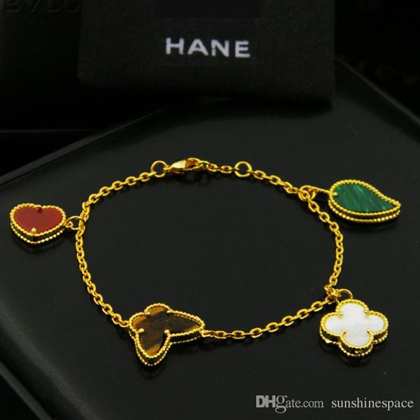 2019 new arrival classic bracelet new 18k gold plated four leaf clover flower butterfly women charm bracelet for gift, Golden;silver
2019 new arrival classic bracelet new 18k gold plated four leaf clover flower butterfly women charm bracelet for gift, Golden;silver