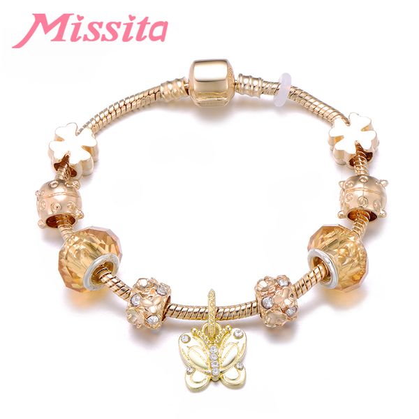 missita 2019 new gold butterfly charm bracelet clover beads bracelets for women anniversary brand gift dropshipping, Golden;silver
missita 2019 new gold butterfly charm bracelet clover beads bracelets for women anniversary brand gift dropshipping, Golden;silver