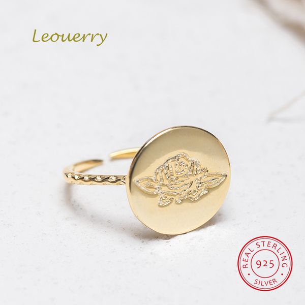 leouerry 925 sterling silver rose flower ring fashion round coin finger ring for women jewelry gift, Golden;silver
leouerry 925 sterling silver rose flower ring fashion round coin finger ring for women jewelry gift, Golden;silver