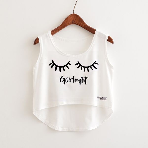 summer female new 2019 eyelashes and letters printed umbilical female short before long women's vest t-shirt tide, White
summer female new 2019 eyelashes and letters printed umbilical female short before long women's vest t-shirt tide, White