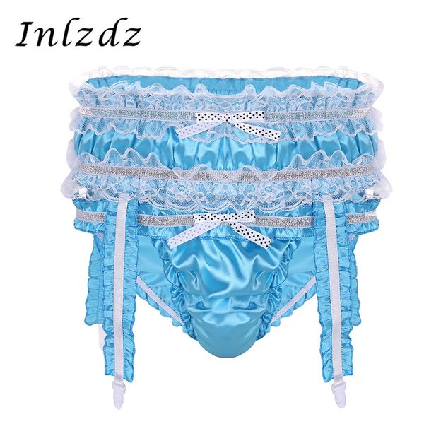 mens sissy panties lingerie soft shiny satin ruffled frilly low rise stretchy sissy bikini briefs underwear panties with garters, Black;pink
mens sissy panties lingerie soft shiny satin ruffled frilly low rise stretchy sissy bikini briefs underwear panties with garters, Black;pink