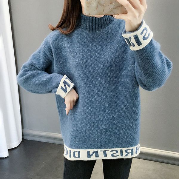 winter autumn high collar sweater solid color woman loose sweaters coat female long-sleeve casual pullovers, White;black
winter autumn high collar sweater solid color woman loose sweaters coat female long-sleeve casual pullovers, White;black