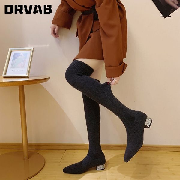 sock long boots 2020 autumn winter fashion slip-on sock shoes woman over the knee boots pointed toe thigh high ladies slim, Black
sock long boots 2020 autumn winter fashion slip-on sock shoes woman over the knee boots pointed toe thigh high ladies slim, Black