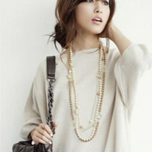 korean style women multilayer long pearl necklace pendant sweater chain body jewelry, Silver
korean style women multilayer long pearl necklace pendant sweater chain body jewelry, Silver