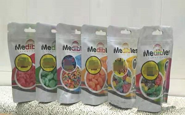 

пустые medibles купить жевательные конфеты мешки mylar 7 стили 2020 трендовые горячие пластиковые молнии герметичные запах доказательство съестное розничная упаковка мешок