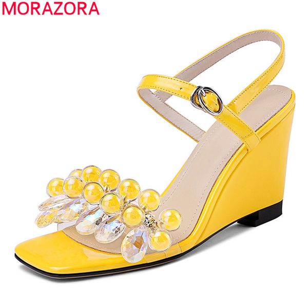 morazora 2020 summer women sandals fashion wedges square toe party wedding shoes genuine leather women pumps, Black
morazora 2020 summer women sandals fashion wedges square toe party wedding shoes genuine leather women pumps, Black