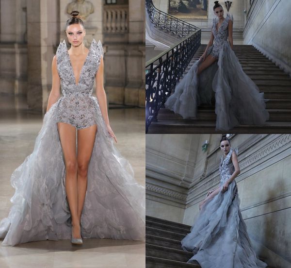 2019 tony ward prom dresses with long train silver lace beads sequins v neck luxury evening gowns custom made quinceanera dresses, Black
2019 tony ward prom dresses with long train silver lace beads sequins v neck luxury evening gowns custom made quinceanera dresses, Black