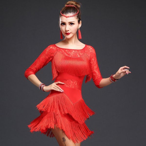 new 2017 performance ballroom dancing salsa dance dresses with tassels samba carnival costumes latin dance dress women, Black;red
new 2017 performance ballroom dancing salsa dance dresses with tassels samba carnival costumes latin dance dress women, Black;red