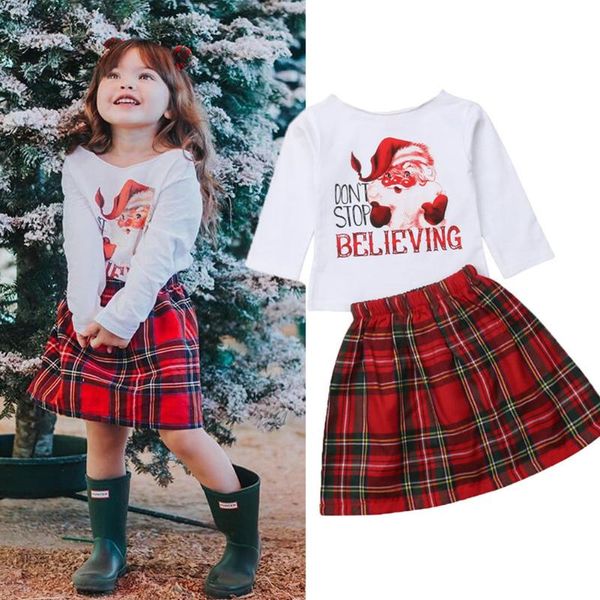 christmas princess cute infant kids baby girls clothes 2pcs santa print long sleeve pullover +plaid skirts outfit 6m-4y, White
christmas princess cute infant kids baby girls clothes 2pcs santa print long sleeve pullover +plaid skirts outfit 6m-4y, White