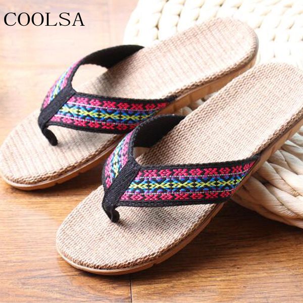 women's ethnic style linen slippers beach flip flops indoor bathroom home flax slippers flat sandals women slides house shoes, Black
women's ethnic style linen slippers beach flip flops indoor bathroom home flax slippers flat sandals women slides house shoes, Black