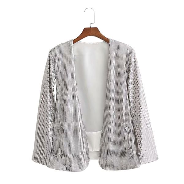 women fashion open stitch jacket coat 2019 spring summer split long sleeve lantejoulas female loose jackets coats outerwear, Black;brown
women fashion open stitch jacket coat 2019 spring summer split long sleeve lantejoulas female loose jackets coats outerwear, Black;brown