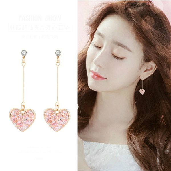 korean fashion sweet sequins love temperament net red long earrings simple exquisite heart-shaped ladies earrings jewelry, Golden;silver
korean fashion sweet sequins love temperament net red long earrings simple exquisite heart-shaped ladies earrings jewelry, Golden;silver