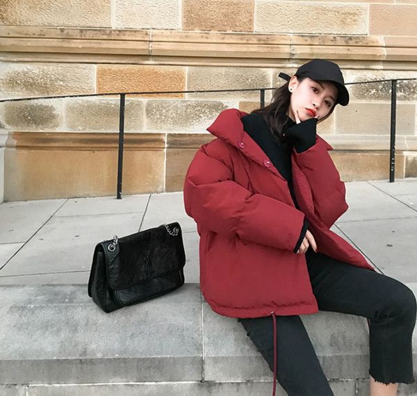 winter autumn women's down jacket loose cotton parka female stand-up collar candy color outwear short winter coats, Black
winter autumn women's down jacket loose cotton parka female stand-up collar candy color outwear short winter coats, Black