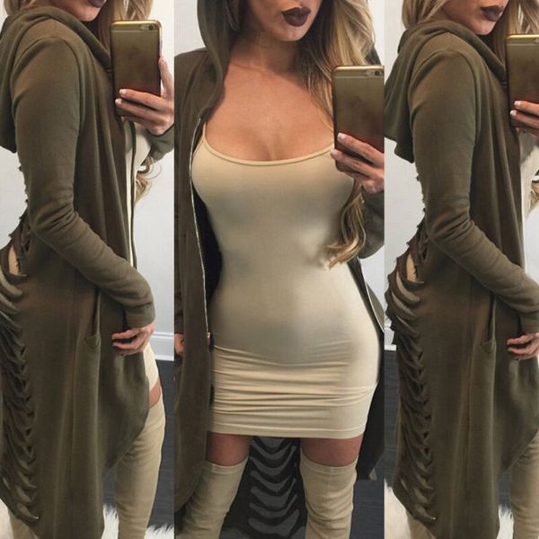 fashion women cardigan sweater jackets long sleeve ripped hole hooded jacket coat outwear women cotton coat, Black;brown
fashion women cardigan sweater jackets long sleeve ripped hole hooded jacket coat outwear women cotton coat, Black;brown
