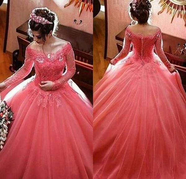 modest coral quinceanera dresses long sleeve ball gown off the shoulder vestidos de 15 anos lace appliques robe de ball floor length, Blue;red
modest coral quinceanera dresses long sleeve ball gown off the shoulder vestidos de 15 anos lace appliques robe de ball floor length, Blue;red