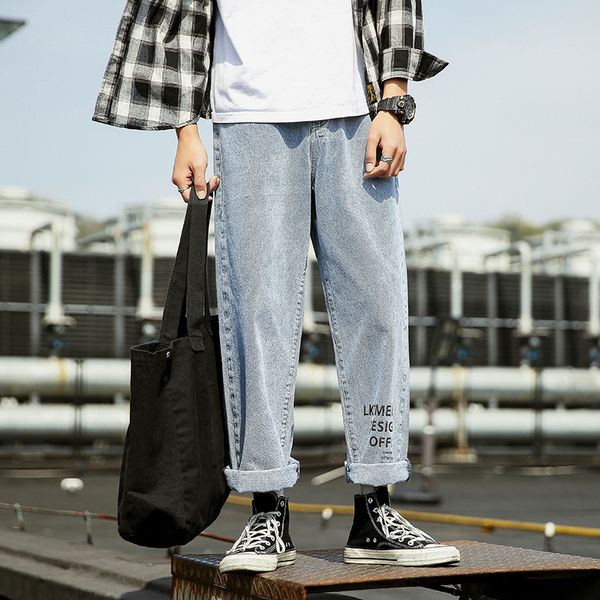 men's jeans 2019 summer new youth popular loose wind drape straight wide leg pants hip hop old pants youth casual men's clothing, Blue
men's jeans 2019 summer new youth popular loose wind drape straight wide leg pants hip hop old pants youth casual men's clothing, Blue