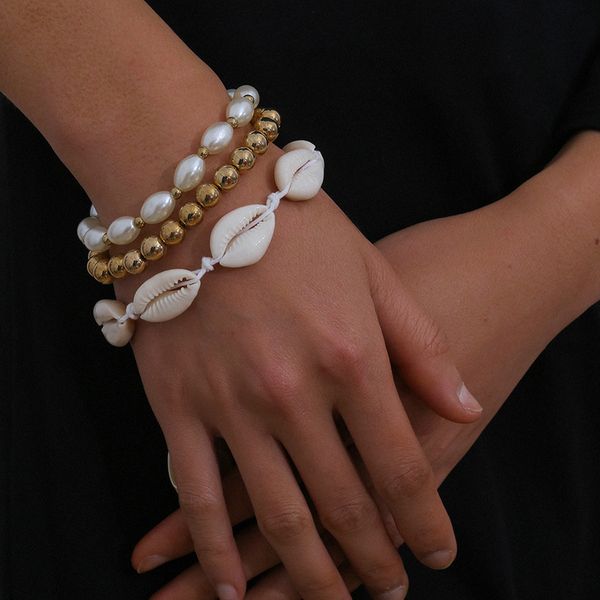 re bohemian summer beach shell handmade bracelet imitation pearl geometric round bead bracelets women charm jewelry accessoies, Golden;silver
re bohemian summer beach shell handmade bracelet imitation pearl geometric round bead bracelets women charm jewelry accessoies, Golden;silver
